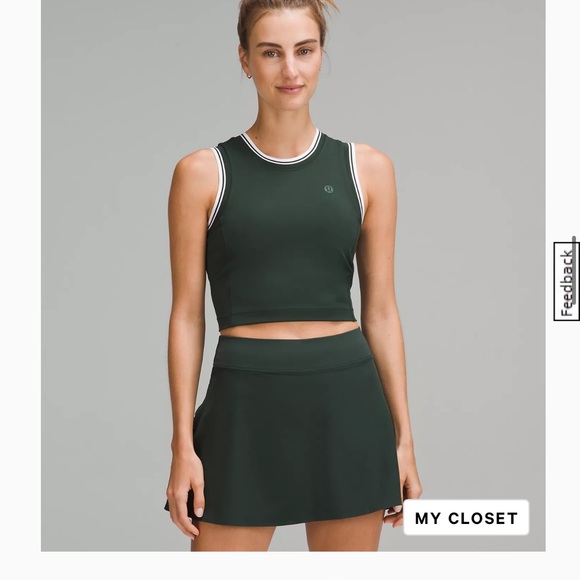 Lululemon Varsity Scoop-Neck Cropped Tennis Tank Top, Medium Support, B/C Cup - Picture 1 of 7